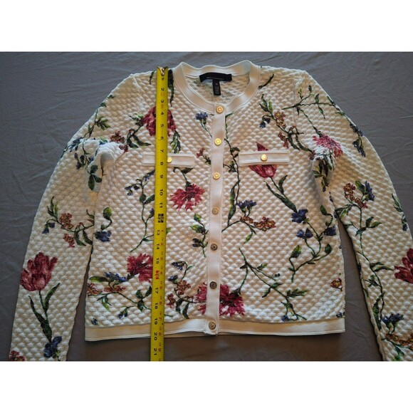 White House Black Market Women’s Pretty Floral Button Up Cardigan Size Medium, M - Picture 4 of 7